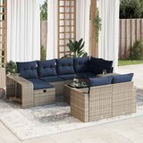 vidaXL 11-dijelni set vrtnih sofa od poliratana s jastucima sivi | shoptok.hr