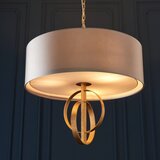  Endon 95212 - Luster na lancu 3xE27/10W/230V, prečnik 60 cm, siva/mesing | Eponuda.com