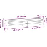  Stalak za monitor bijeli 100x24x16 cm od konstruiranog drva | shoptok.hr