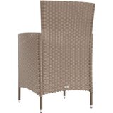  3-dijelni vrtni blagovaonski set od poliratana s jastucima bež | shoptok.hr