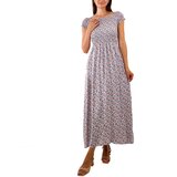 Gemre White dress with blue and orange flowers Stefania | Shoptok.si