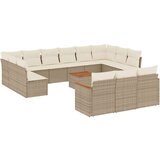  14-dijelni set vrtnih sofa s jastucima poliratan Bež | shoptok.hr