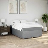 Krevet box spring s madracem svjetlosivi 140x200 cm od tkanine | Eponuda.com