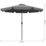 BOLZZ Veliki 3m suncobran sa nagibom Dark grey | ePonuda.com