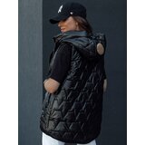DStreet Women's quilted vest with hood GLITZY black Cene