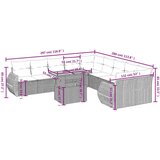  11-dijelni set vrtnih sofa od poliratana s jastucima crni | shoptok.hr