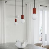 Sollux Kovinska viseča svetilka v barvi terakote s steklenim senčilom ø 25 cm Orbital – | Shoptok.si