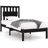  Okvir za krevet od borovine crni 75 x 190 cm 2FT6 jednokrevetni | shoptok.hr