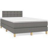  Box spring postelja z vzmetnico temno siva 120x200 cm blago, (20725152) | Shoptok.si