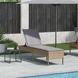  Ležaljka s jastukom bež 55x200x44 cm poli ratan | shoptok.hr