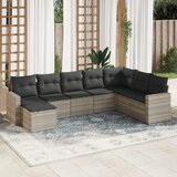 vidaXL 8-dijelni set vrtnih sofa od poliratana s jastucima svjetlosivi Cijene
