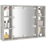  Kupaonski ormarić s ogledalom LED boja betona 76 x 15 x 55 cm | shoptok.hr