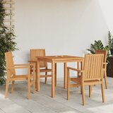 vidaXL Vrtni stoli 4 kosi 56,5x57,5x91 cm trdna tikovina Cene
