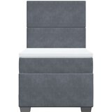 vidaXL Box spring postelja z vzmetnico temno siva 80x200 cm žamet | Shoptok.si