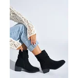 Shelvt Black women's cowboy boots