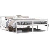  Krevet za starije s uzglavljem bijeli 200x200 cm borovina | shoptok.hr