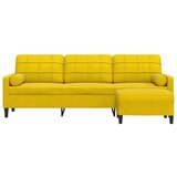  Trosjed s tabureom žuti 210 cm baršunasti | shoptok.hr