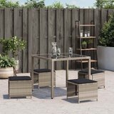  Vrtni taburei s jastucima 4 kom 41x41x36 cm od poliratana | shoptok.hr