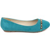 Shelvt Turquoise flat ballerinas for women Cene
