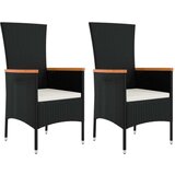  3-dijelni vrtni blagovaonski set s jastucima od poliratana crni | shoptok.hr