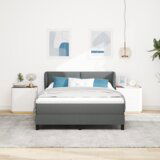 Box Spring Krevet s Madracem Tamno Siva 160x200 cm Tkanina | shoptok.hr