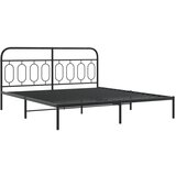 vidaXL Kovinski posteljni okvir z vzglavjem črn 193x203 cm, (21251377) | Shoptok.si