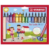 Stabilo Set flomastrov Stabil Trio Scribbi, mešanih barv, 14 kos | Shoptok.si