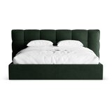 Micadoni Tamno zeleni tapecirani bračni krevet s prostorom za odlaganje s podnicom 180x200 cm Eric – | shoptok.hr