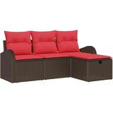  Set sofe s jastukom s pohranom 4 pcs Smeđa i crvena poliratan | shoptok.hr