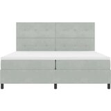 vidaXL Box Spring Krevet s Madracem i LED Svjetlom Svjetlosiva 200x200 cm Baršun | shoptok.hr