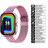 Avizar Povezan Balneo Watch 1,69 &amp;quot;zaslon Bluetooth 5.1 IP67 jeklena zapestnica, Roza, (5000208913) Slike