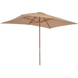 vidaXL Zunanji senčnik z lesenim drogom 200x300 cm taupe barve | Shoptok.si