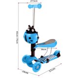 Olimp Sport Trotinet za decu 5 u 1 sa sedištem i svetlećim točkovima Plavi | ePonuda.com