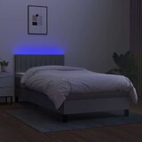  Krevet box spring s madracem LED svjetlosivi 80x200 cm tkanina | shoptok.hr