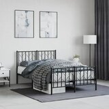 vidaXL Metalni okvir kreveta uzglavlje i podnožje crni 120x200 cm | shoptok.hr