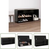 The Living Store Klop za čevlje z blazino črna 104x30x49 cm inženirski les - Klop Za Čevlje, (21744361) Cene