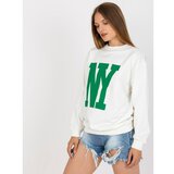 Fashion Hunters White sweatshirt with a printed design without a hood Cene