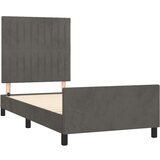  Posteljni okvir z vzglavjem temno siv 90x200 cm žamet, (20788524) | Shoptok.si