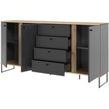 XORA komoda, antracit, barve hrasta | Shoptok.si