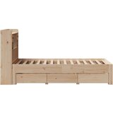 vidaXL Krevet s regalom za knjige bez madraca 90x190 cm od borovine | shoptok.hr