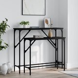 Maison Chic konzolna miza - miza ob steni 2 kosa črna inženirski les, (21786125) | Shoptok.si