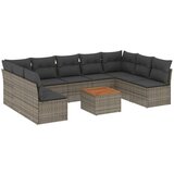 Maison Chic Seti vrtnega pohištva - Vrtna garnitura - Vrtni pohištvo set 10-delna z blazinami siv poli ratan, (21815426) | Shoptok.si