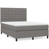  Krevet s oprugama i madracem tamnosivi 140x190 cm od tkanine | shoptok.hr
