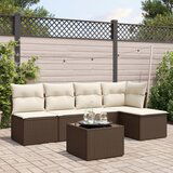vidaXL 6-dijelni set vrtnih sofa od poliratana s jastucima smeđi | shoptok.hr