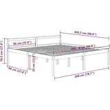  Okvir Za krevet od masivne borovine bijeli 200 x 200 cm | shoptok.hr