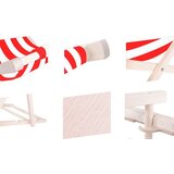  Drvena sklopiva ležaljka - bijelo-crvene pruge | shoptok.hr