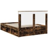  Krevetna konstrukcija s uzglavljem Dimljeni hrast 140 x 200 cm Slike
