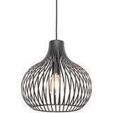 QAZQA Moderna viseča svetilka črna 38 cm - Saffira | Shoptok.si