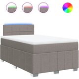 vidaXL Box spring postelja z vzmetnico taupe 120x200 cm blago, (21305212) | Shoptok.si