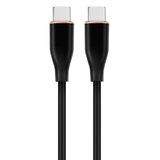 Gembird CC-USB2S-CMCM-1.5M-BK 60W Premium silicon Type-C PD charging & data cable, 1.5m Black | ePonuda.com